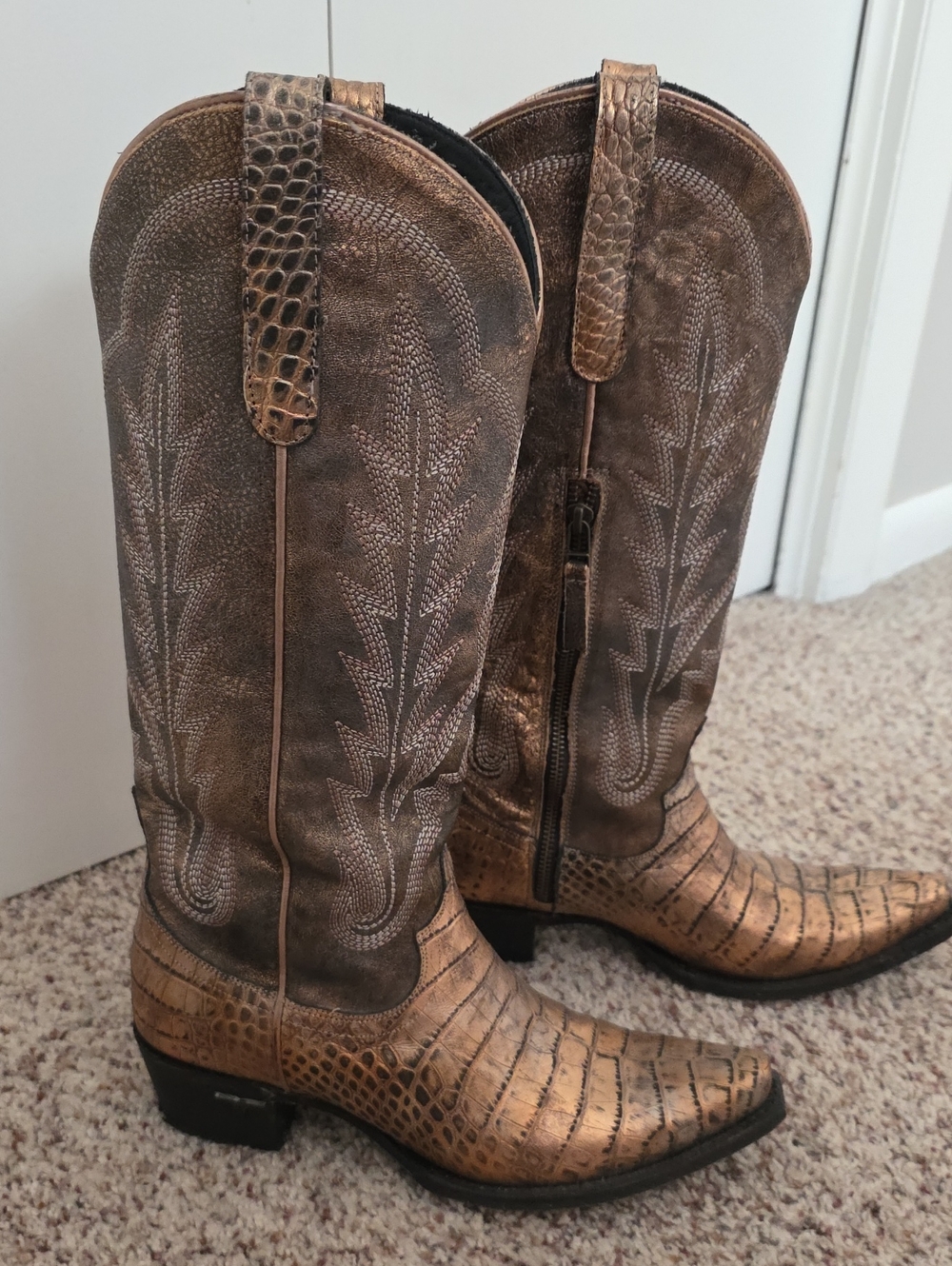 Lane Rose Metallic Cowboy Boots